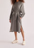 Paisie Belted Hoodie Dress in Grey
